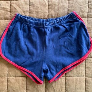 American Apparel Retro Athletic Shorts Blue with Red Trim